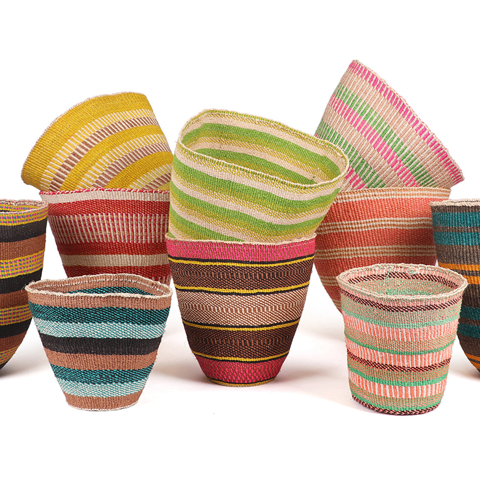 Extra-Fine Colourful Woven Planter Baskets