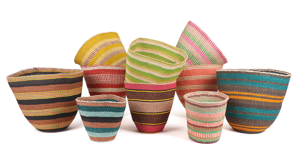 Extra-Fine Colourful Woven Planter Baskets