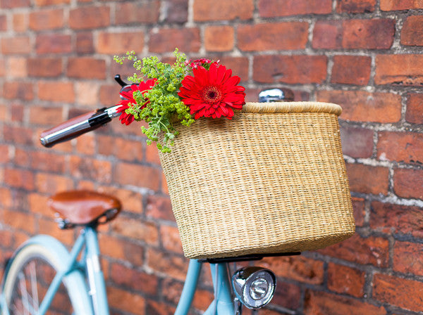 BULI: Handcrafted Natural Oblong Bike Basket - Bike Basket - The Basket Room