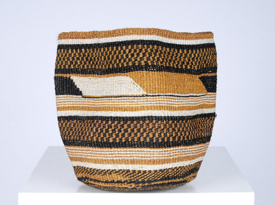 KADI: Geometric Natural and Black Baskets - Traditional Fine Weave - The Basket Room