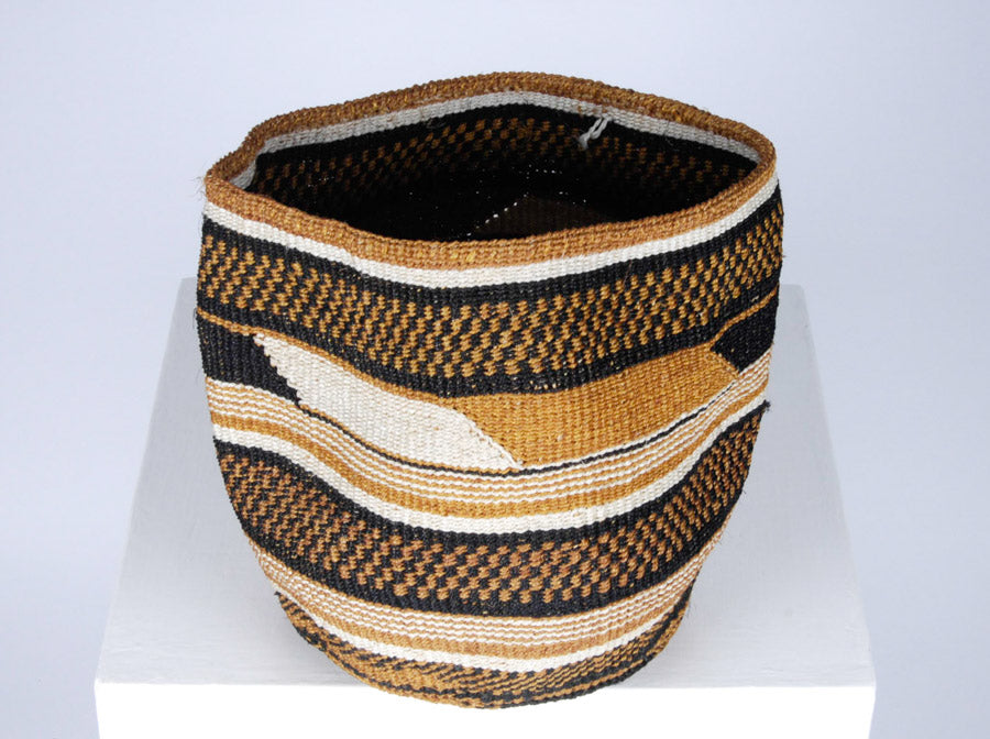 KADI: Geometric Natural and Black Baskets - Traditional Fine Weave - The Basket Room