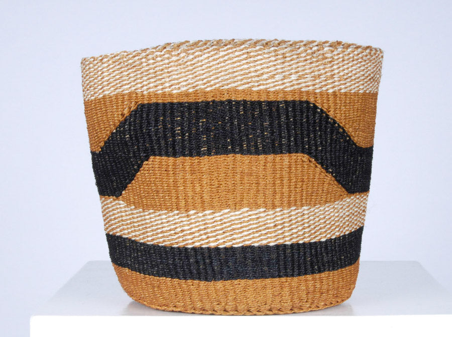 KADI: Geometric Natural and Black Baskets - Traditional Fine Weave - The Basket Room