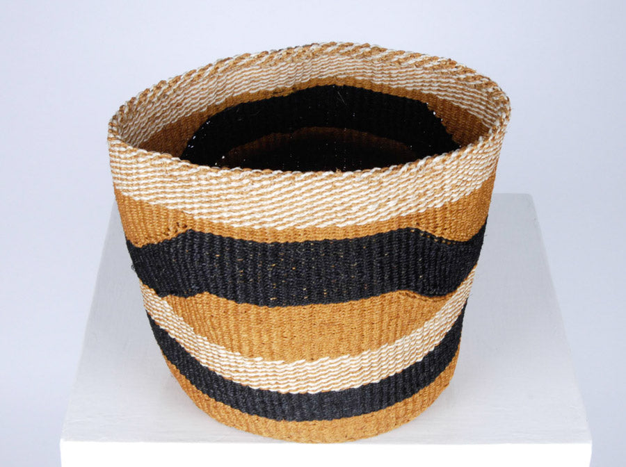 KADI: Geometric Natural and Black Baskets - Traditional Fine Weave - The Basket Room