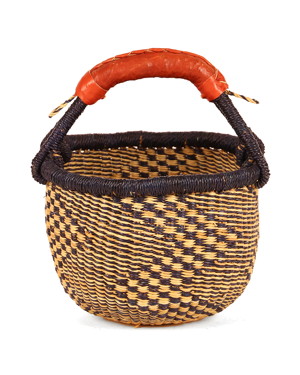 PRIKRO Natural and Navy Mini Market Basket The Basket Room