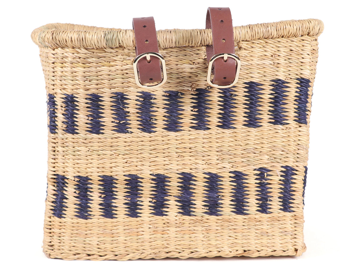 FANTE | Black Pattern Hand Woven Bicycle Basket Made in Ghana – The ...