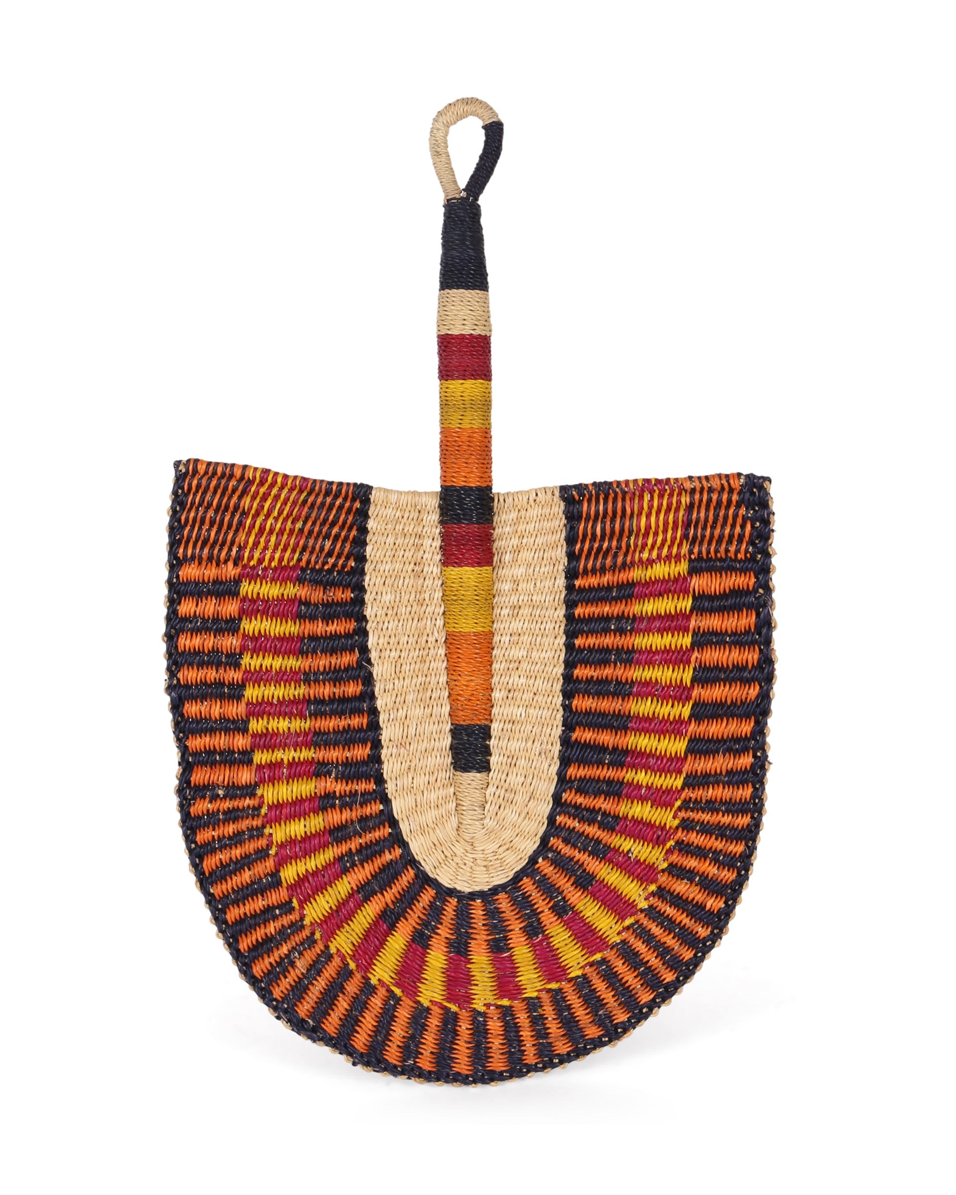 DOKODOKO: Orange, Maroon and Black Woven Fan – The Basket Room DOKODOKO: Orange, Maroon and Black Woven Fan – The Basket Room