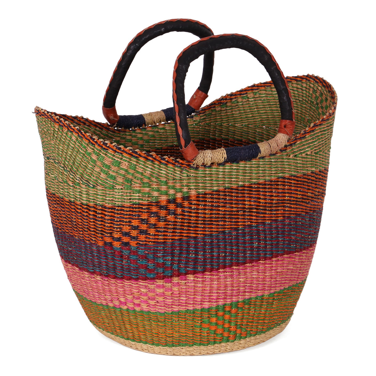 LASHIBI: Green, Orange and Pink Shopping Basket – The Basket Room