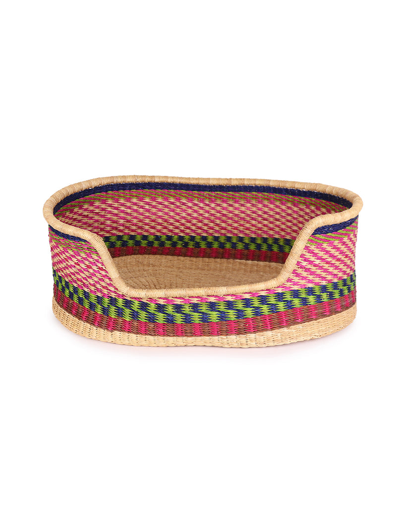 Woven Dog Baskets Colourful pet baskets made in Ghana The Basket Room