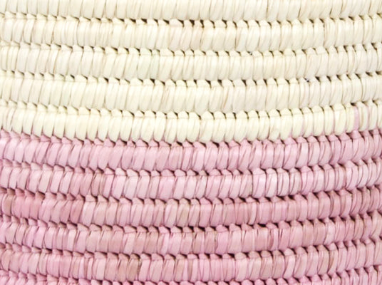 HAPA: Dusky Pink Colour Block Lidded Laundry Basket - Laundry Basket - The Basket Room 