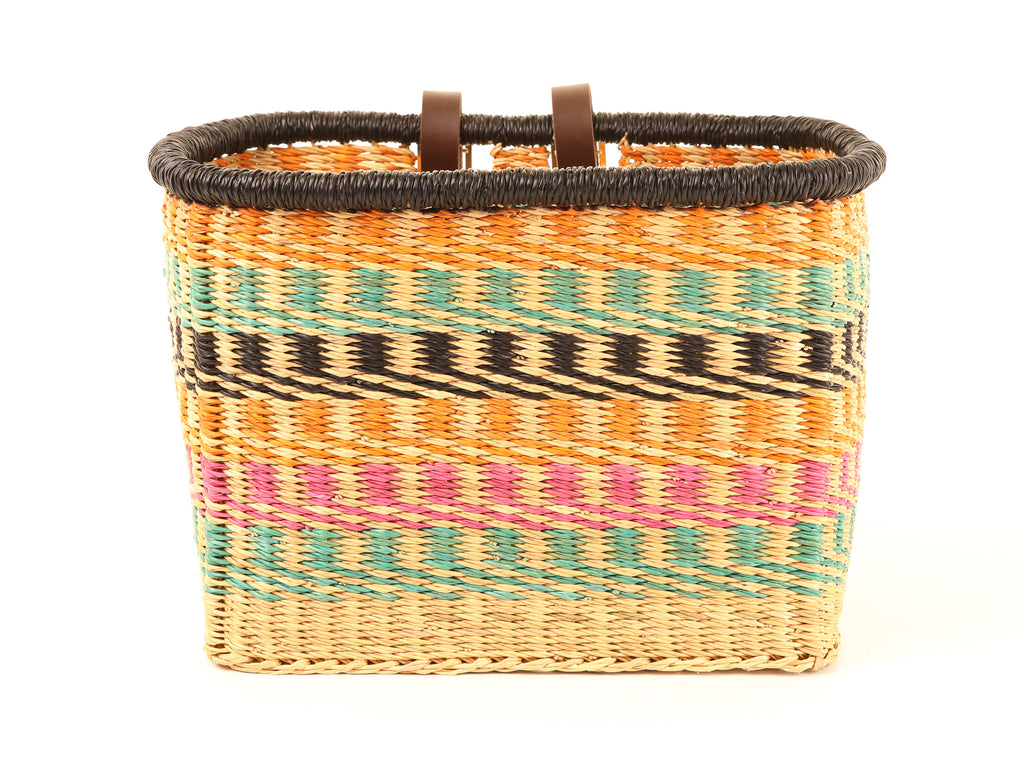 ASHANTI: Handcrafted Multicoloured Rectangular Bike Basket – The Basket ...