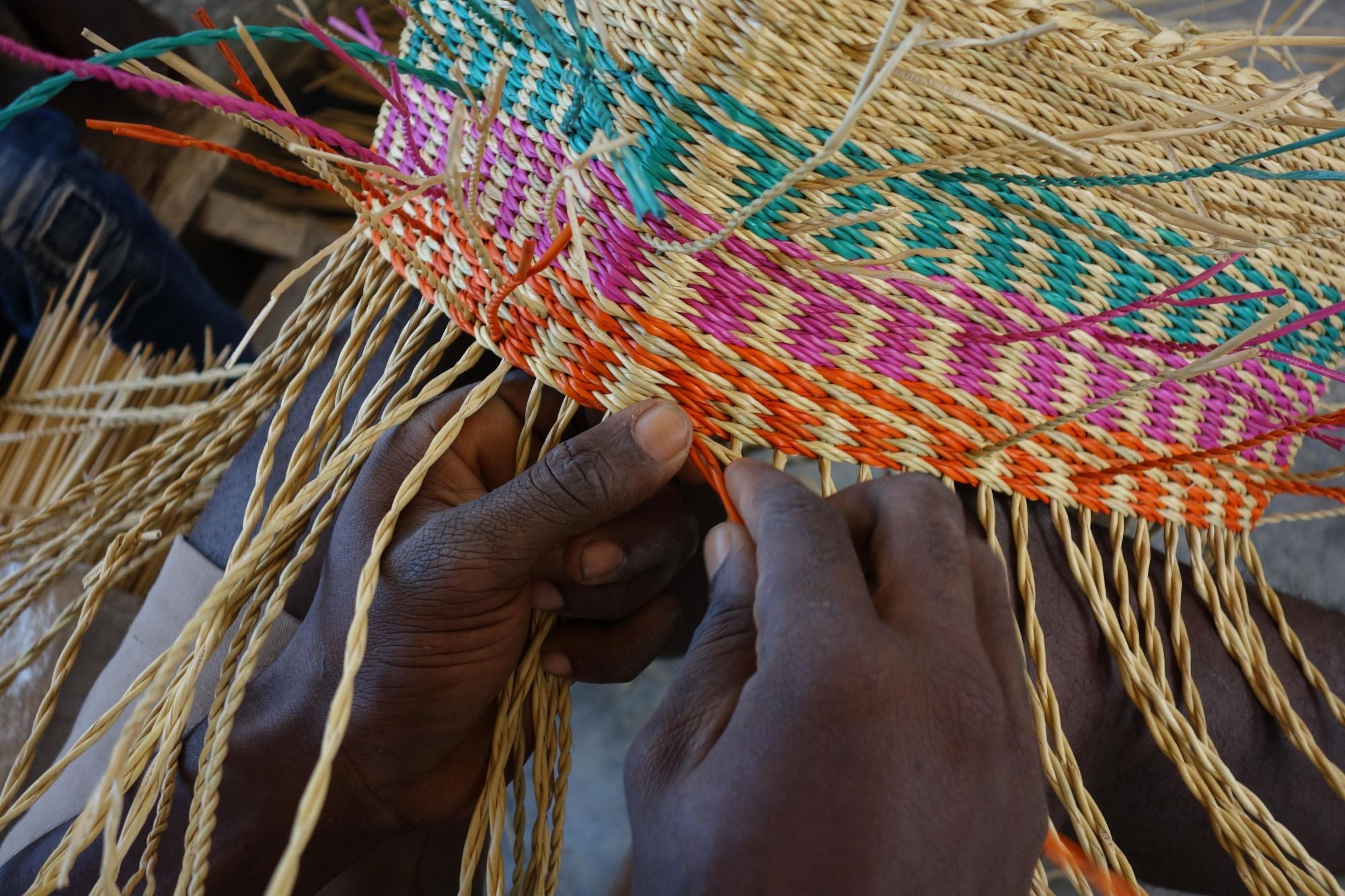 ASHANTI: Handcrafted Multicoloured Rectangular Bike Basket – The Basket ...